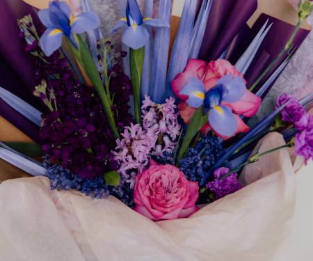 The purple and moody Mystique bouquet