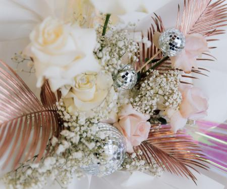 Saturday Night Fever bouquet with disco balls